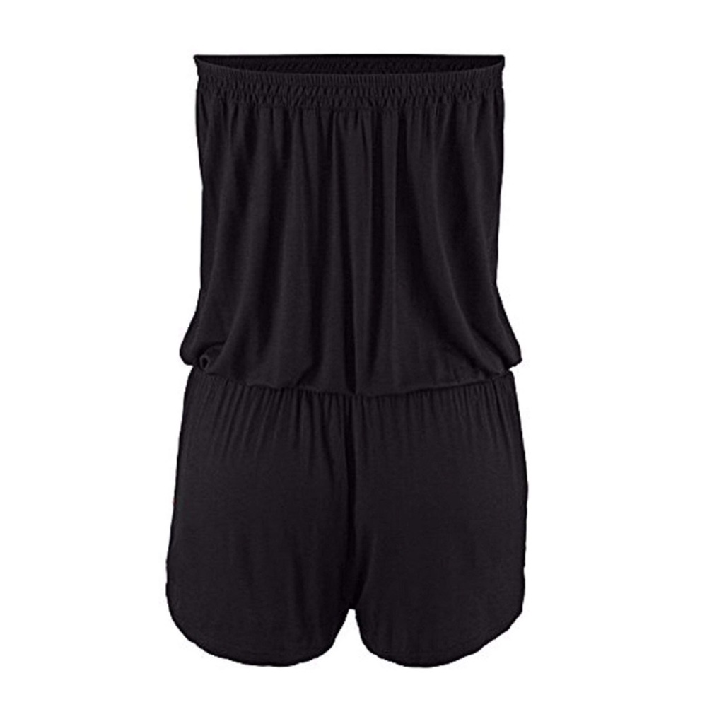 Strapless Smocked Jersey Romper w Pockets - Picture 3 of 6